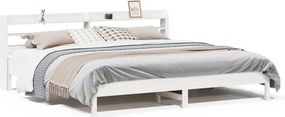 vidaXL fehér tömör fenyőfa ágy matrac nélkül 200 x 200 cm
