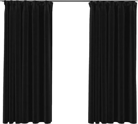 vidaXL 2 db antracit vászonhatású sötétítőfüggöny kampókkal 140 x 175 cm