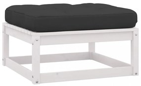 7 részes fehér tömör fenyőfa kerti ülőgarnitúra párnákkal