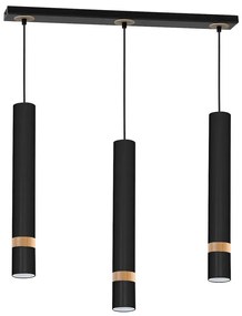 Csillár zsinóron JOKER BLACK WOOD 3xGU10/8W/230V