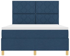 Box Spring Ágy Matraccal és LED Kék 140x200 cm Szövet