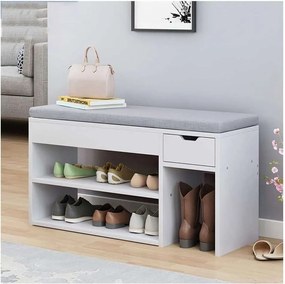 SmileHOME by Pepita fa Cipősszekrény paddal - fehér-szürke