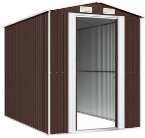 sötétbarna horganyzott acél kerti fészer 192 x 274 x 223 cm