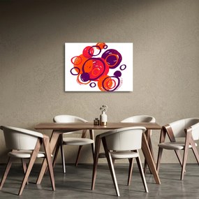 Kép - Motívum körökkel meleg színekben (üvegen) (70x50 cm)