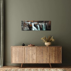 Kép - Vízesések (órával) (90x30 cm)