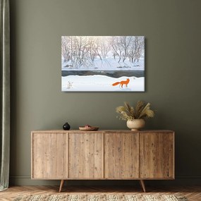 Kép - róka a téli tájban (90x60 cm)