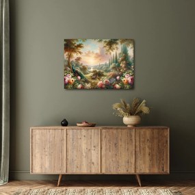 Kép - Pávák a kertben (70x50 cm)