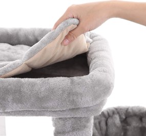 Feandrea macskafa, macskakaparó oszlop stabil 120 cm, világosszürke