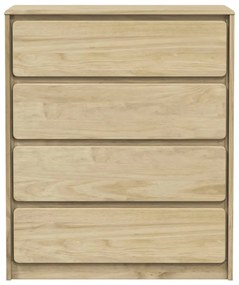 SAUDA tölgy tömör fenyőfa fiókos szekrény 76,5 x 39 x 91 cm