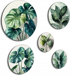 Áttört Kép Monstera Levelek Növények Színes Képek A Nappaliba A Falra