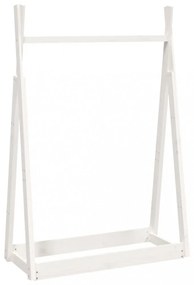 fehér tömör fenyőfa ruhatartó állvány 100 x 45 x 150 cm