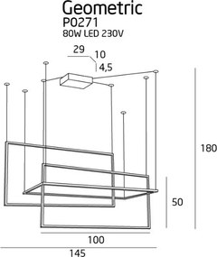 Függeszték Fekete GEOMETRIC MAXLIGHT P0271D