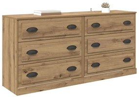 Oldalszekrények 2 pcs Artisan tölgy 70 x 35,5 x 67,5 cm Faanyag