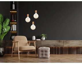 Csillár zsinóron MIROS 3xE27/60W/230V kerek fekete/réz