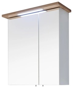 Fehér függő fürdőszoba szekrény tükörrel 60x72 cm Set 923 - Pelipal