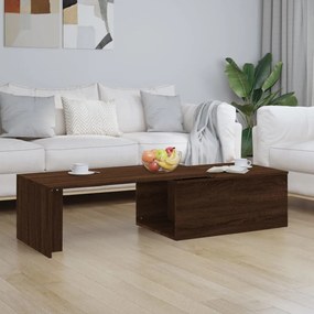 Barna tölgyszínű szerelt fa dohányzóasztal 150 x 50 x 35 cm