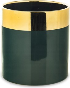 Virágtartó fedél Kerámia váza arany üveg zöld glamour dekoráció