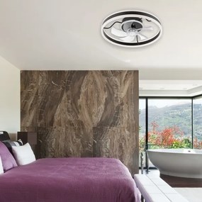 LED mennyezeti lámpa ventilátorral APOLLO LED/38W/230V fekete + DO