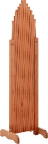 Rácsos térelválasztó panel, barna/fa, 250 cm, KEJLY