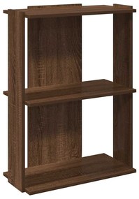 3 szintes barna tölgyszínű fa könyvespolc 60x30x80 cm