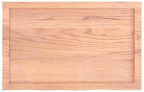 világosbarna kezelt tömör fa fürdőszobai pult 80x50x(2-4) cm