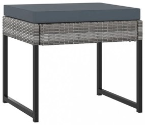 11 részes szürke polyrattan kerti étkezőszett párnákkal