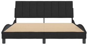 fekete bársony ágykeret matrac nélkül Hanko 160 x 200 cm