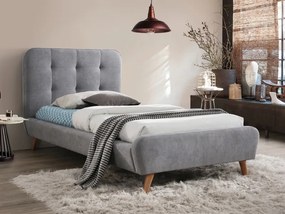 Kárpitozott ágy, szürke/tölgy, TIFFANY 90X200