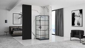Rea - Concept zuhanykabin tolóajtóval 90 x 90 cm, fekete profil - átlátszó üveg 5 mm, REA-K5478