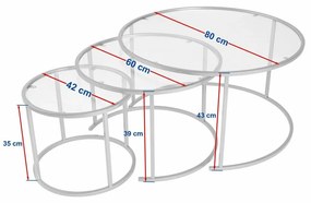 Aurum Gold konferenciaasztal-készlet 80 cm, 3 db