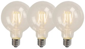 3 db-os készlet E27 LED izzószál G95 4W 320lm 2700K