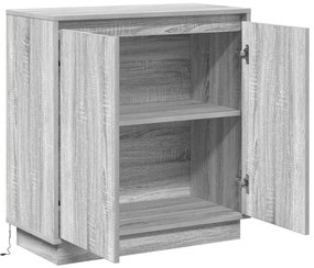 LED-es szekrény, szürke sonoma, 71x34,5x75 cm, műszaki fa
