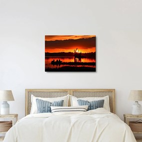 Kép - Halászok a tavon (70x50 cm)