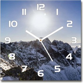 Csendes üveg falióra Tél a Tátrában 30x30