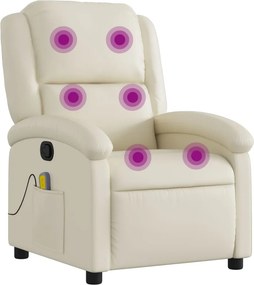 vidaXL krémszínű műbőr dönthető masszázsfotel