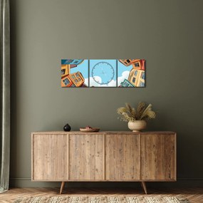 Kép - Házak között (órával) (90x30 cm)