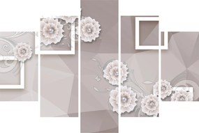 Kép bézs virágokkal (150x105 cm)