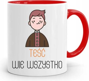 Piros Bögre Az Apósnak Az Após Mindent Tud fényképes nyomtatással