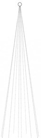 karácsonyfa zászlórúdon 310 kék LED-del 300 cm