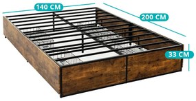 Franciaágy keret 4 fiókkal 140x200cm