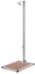 Rozsdamentes acél kerti zuhany barna aljjal 220 cm