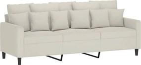 vidaXL 3 személyes krémszínű bársony kanapé 180 cm