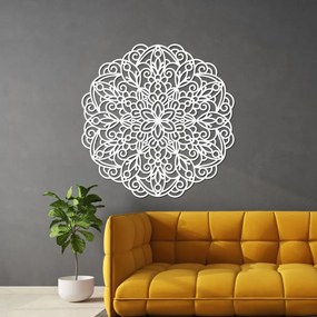 Fából készült mandala falra, virágdíszítéssel | MELLANY