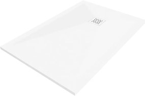 Mexen, Mexen Stone+ kompozytowy prostokątny brodzik 140 x 70 cm, fehér, maskownica fehér - 44107014-W