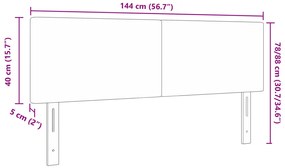 LED Fejtámla Egyszerű Design Világosszürke 72 cm Bordás Szövet