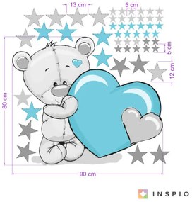 INSPIO Gyerek falmatrica - Kék maci