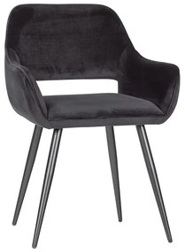 Fekete kárpitozott karfás étkezőfotel szett 2 db-os Jelle – WOOOD