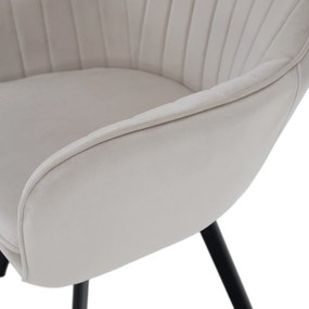 Design fotel, bézses szürke Velvet szövet, AURIL