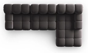 Sötétszürke bársony kanapé 285 cm Bellis – Micadoni Home