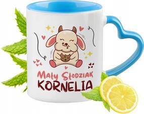 Kék bögre szív alakú füllel Kornéliának Ideális Ajándék